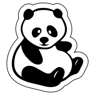 Fat Panda Sticker (Black)